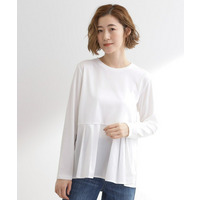 裾切替タックペプラムTシャツ