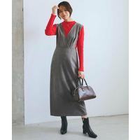 【秋から冬まで活躍】スエードライクジャンパードレス