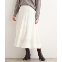 【石川梨華さん着用】レース柄ジャカードプリーツ風ニットスカート【SET UP対応】