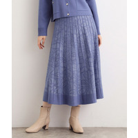 【石川梨華さん着用】レース柄ジャカードプリーツ風ニットスカート【SET UP対応】