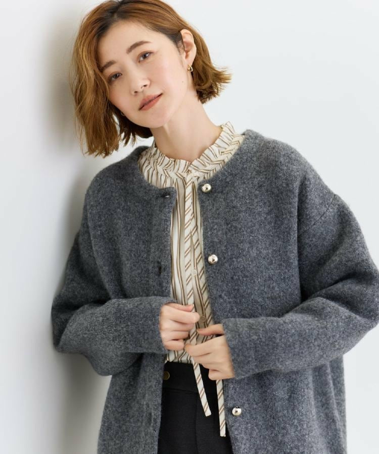 ふっくらやわらかく、毛混オーバーニットカーディガン4