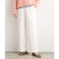 裏起毛デニムライクストレートワイドパンツ