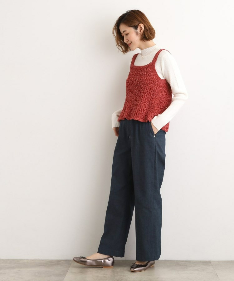 裏起毛デニムライクストレートワイドパンツ14