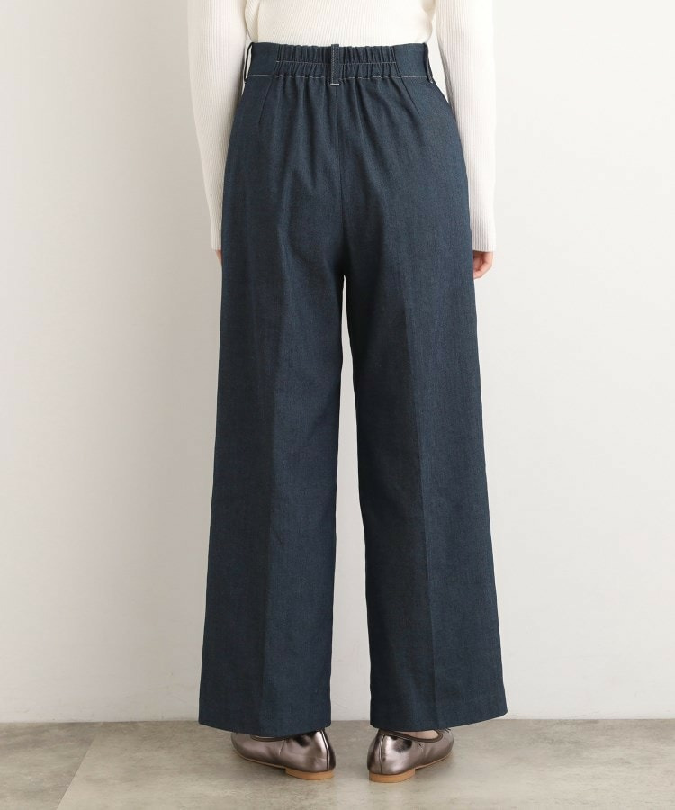 裏起毛デニムライクストレートワイドパンツ18