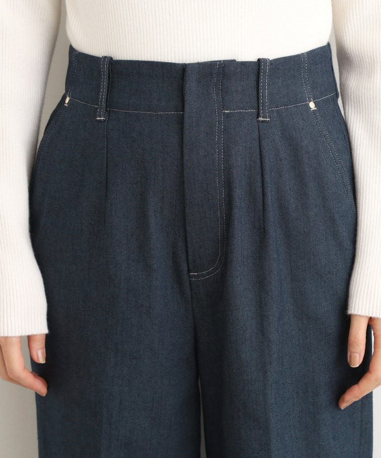 裏起毛デニムライクストレートワイドパンツ19