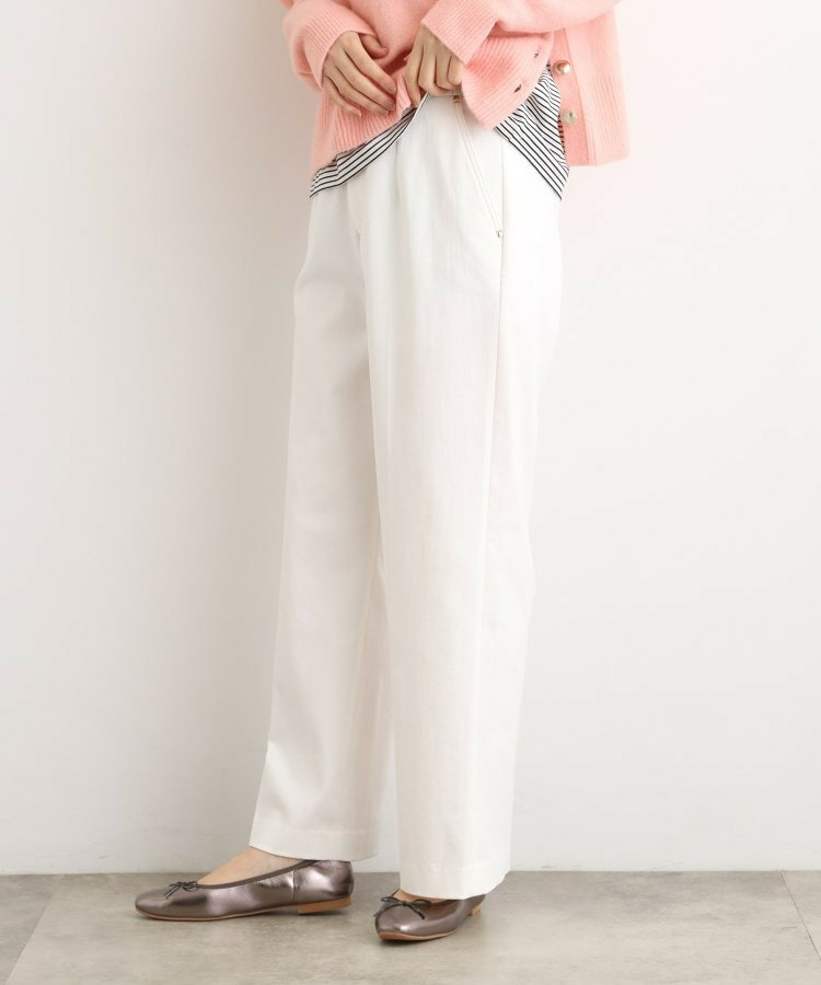 裏起毛デニムライクストレートワイドパンツ2