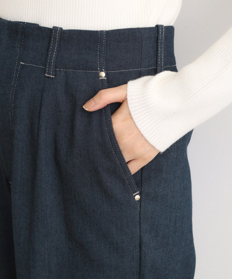裏起毛デニムライクストレートワイドパンツ21