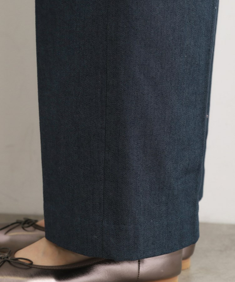 裏起毛デニムライクストレートワイドパンツ22