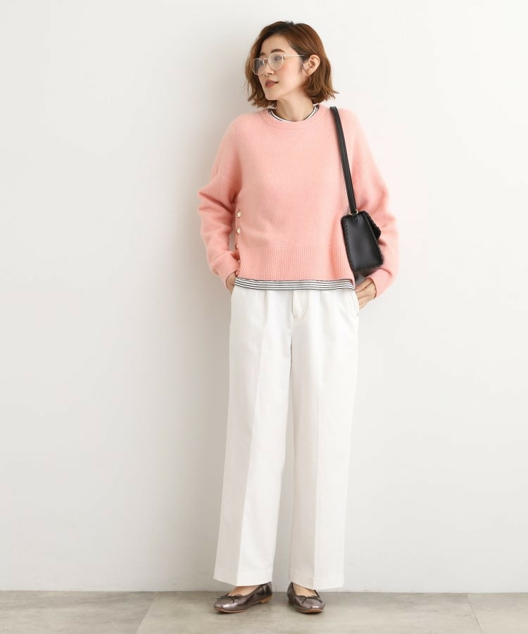 裏起毛デニムライクストレートワイドパンツ3