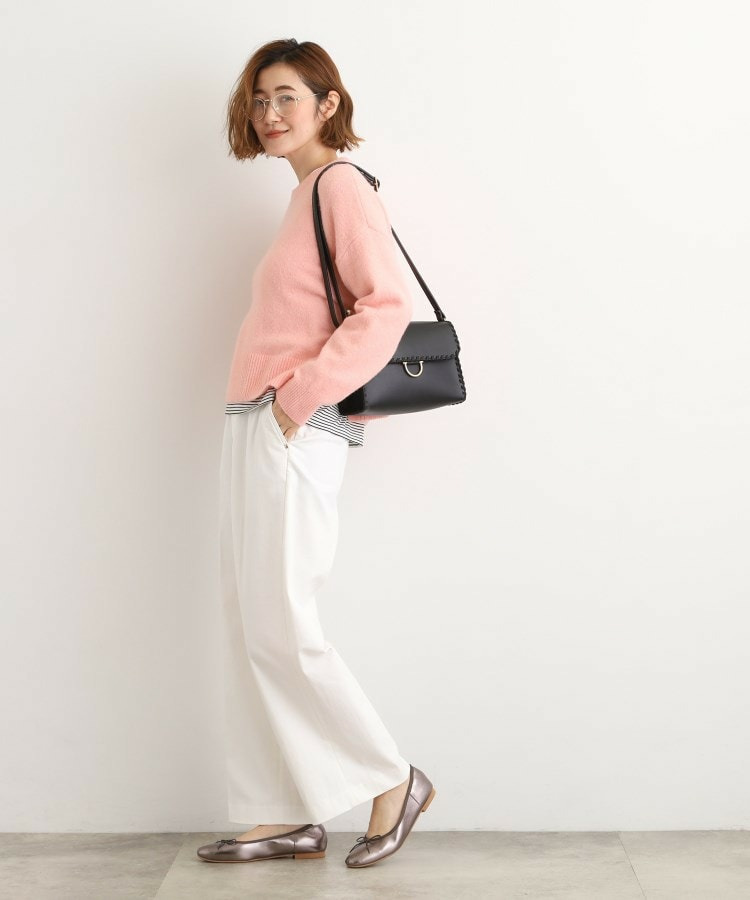 裏起毛デニムライクストレートワイドパンツ4