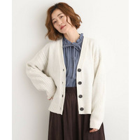 ケーブルアクセント Vネックカーディガン