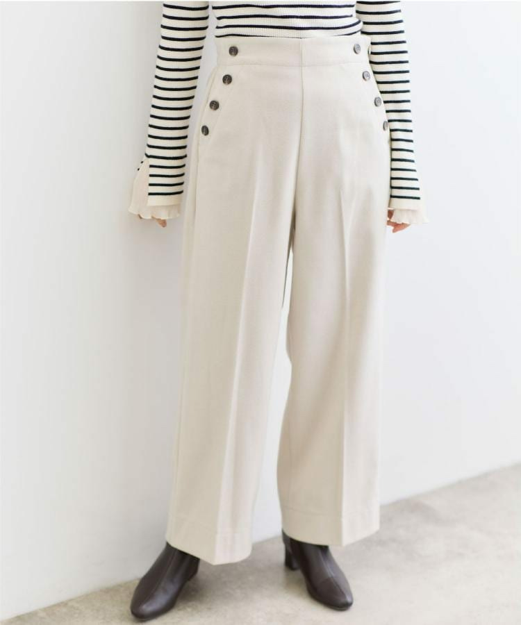 【洗える/美シルエット】マリンワイドパンツ1