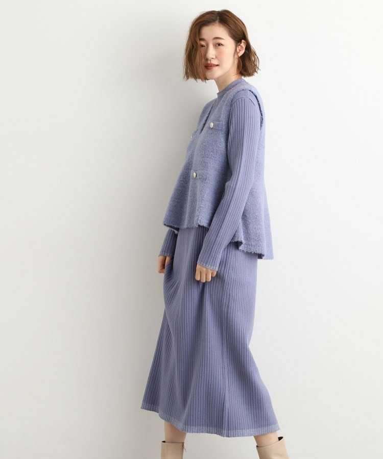 【2点SET/体型カバー】一枚で決まる、ペプラムベスト×ニットワンピース14