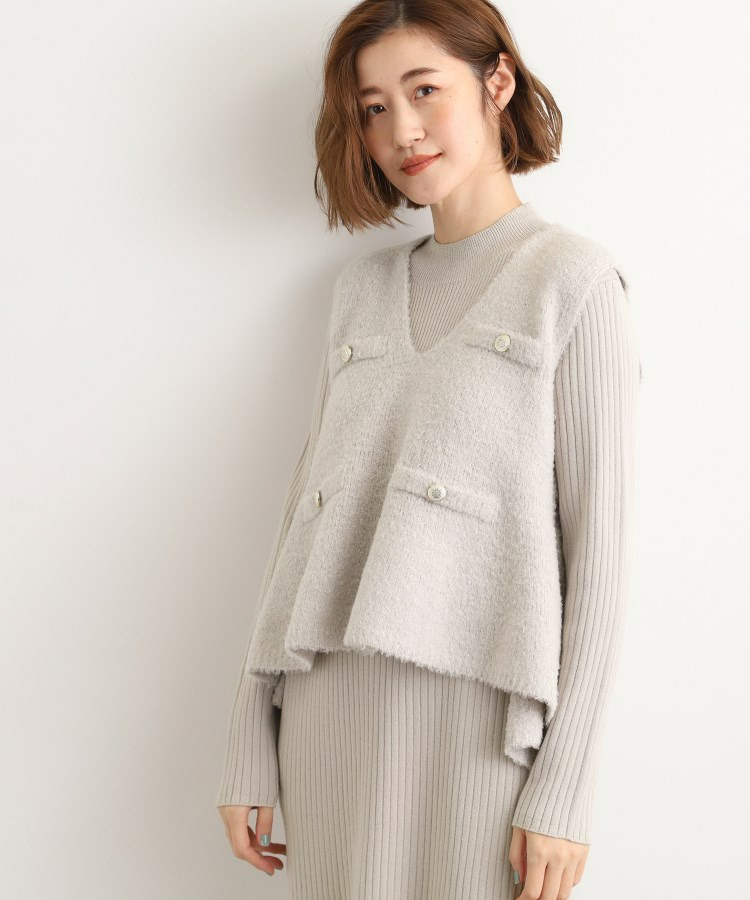 【2点SET/体型カバー】一枚で決まる、ペプラムベスト×ニットワンピース2