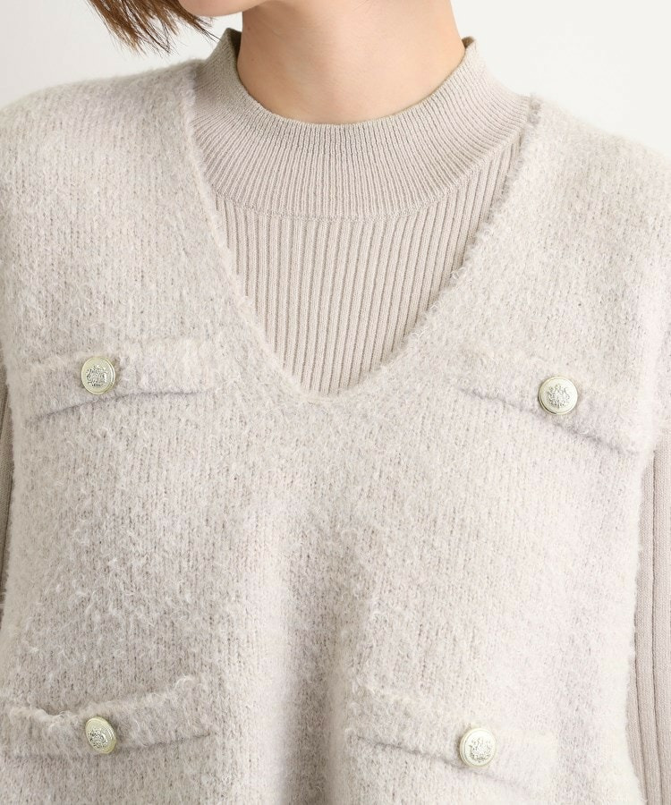 【2点SET/体型カバー】一枚で決まる、ペプラムベスト×ニットワンピース21