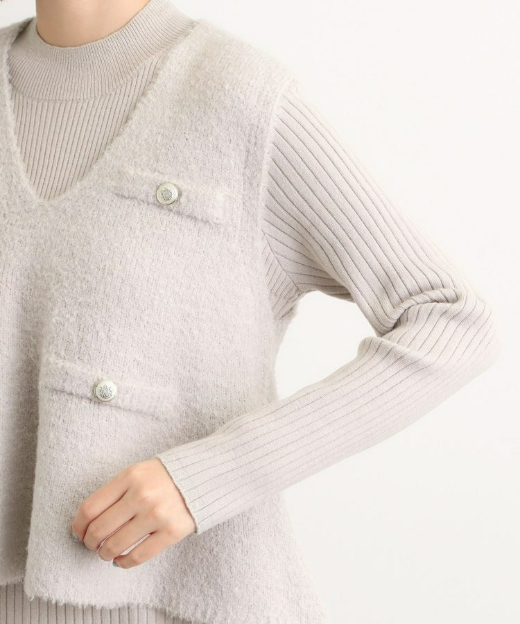 【2点SET/体型カバー】一枚で決まる、ペプラムベスト×ニットワンピース23