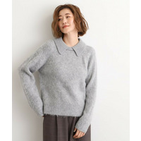 異素材ビッグカラーニット