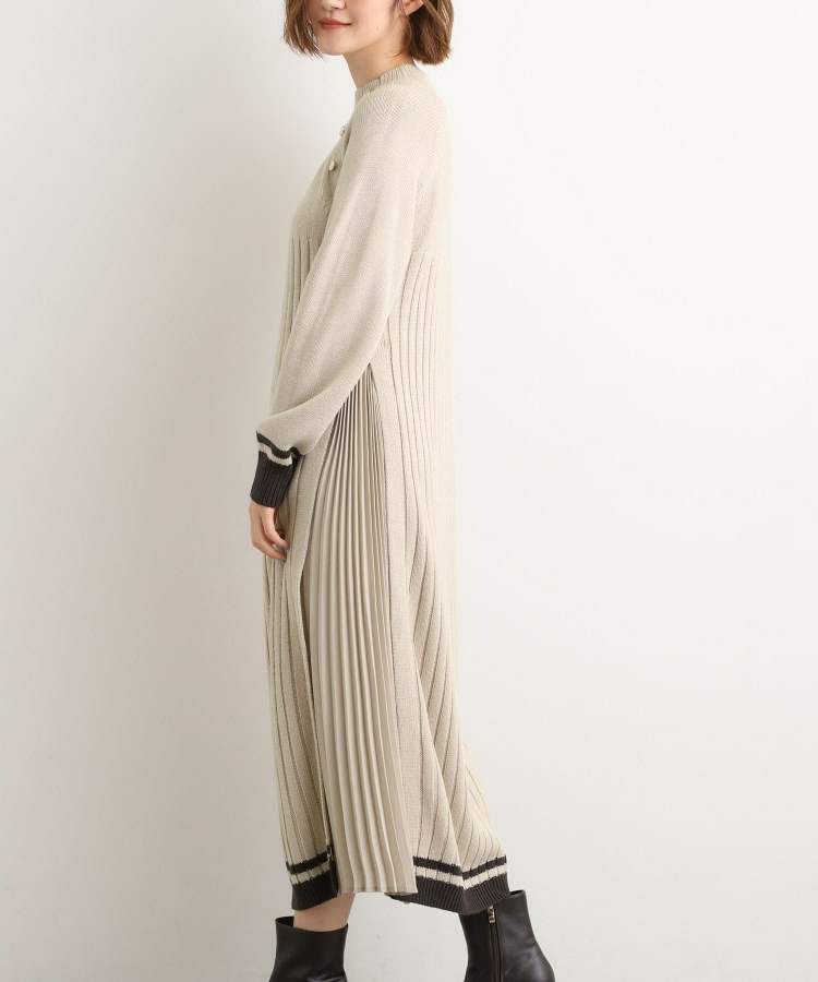 【選べる着丈】配色サイドプリーツニットワンピース15