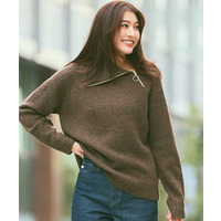 サイドジップカラーニットプルオーバー