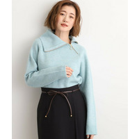 サイドジップカラーニットプルオーバー