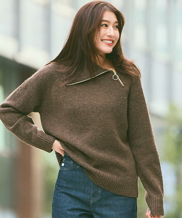 サイドジップカラーニットプルオーバー1