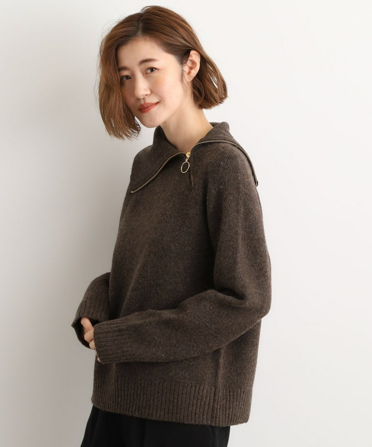 サイドジップカラーニットプルオーバー1