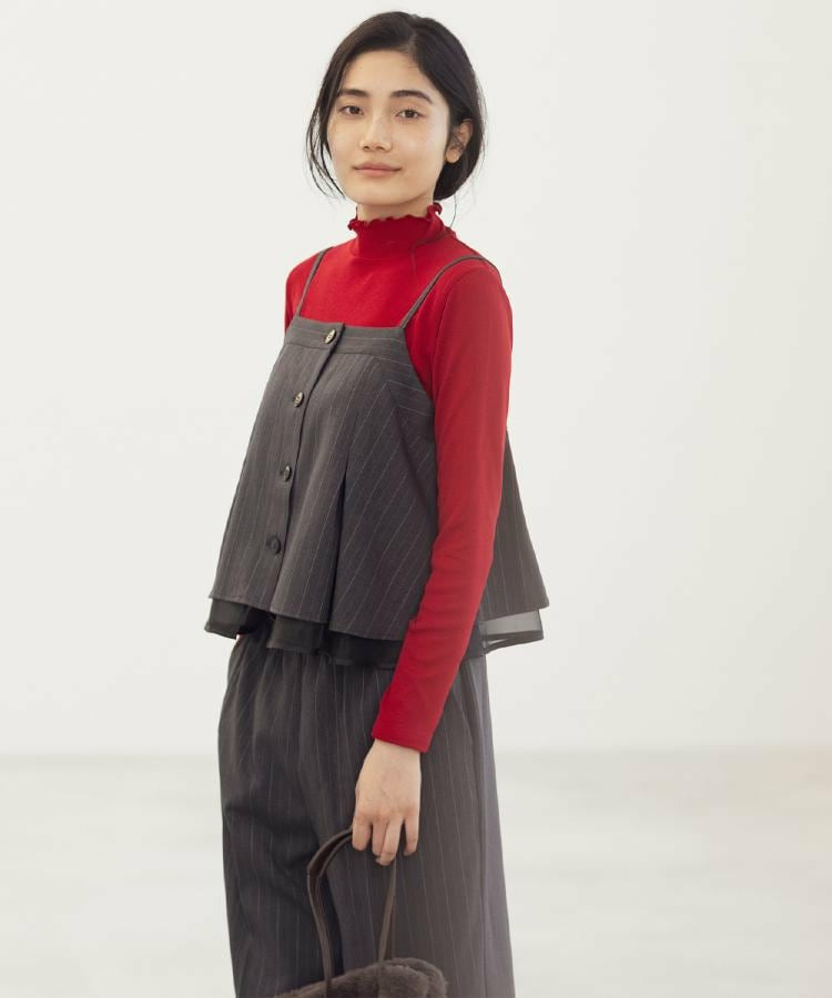 【2点SET/体型カバー】透け感とレイヤードで大人の遊び心を、ビスチェSET UP16