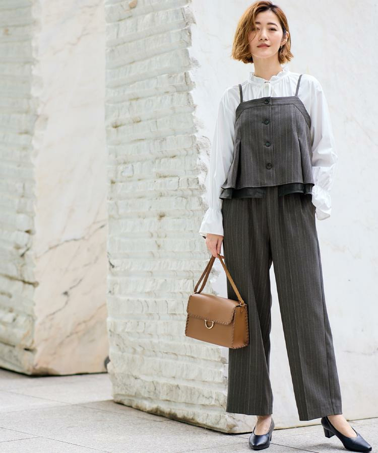 【2点SET/体型カバー】透け感とレイヤードで大人の遊び心を、ビスチェSET UP17