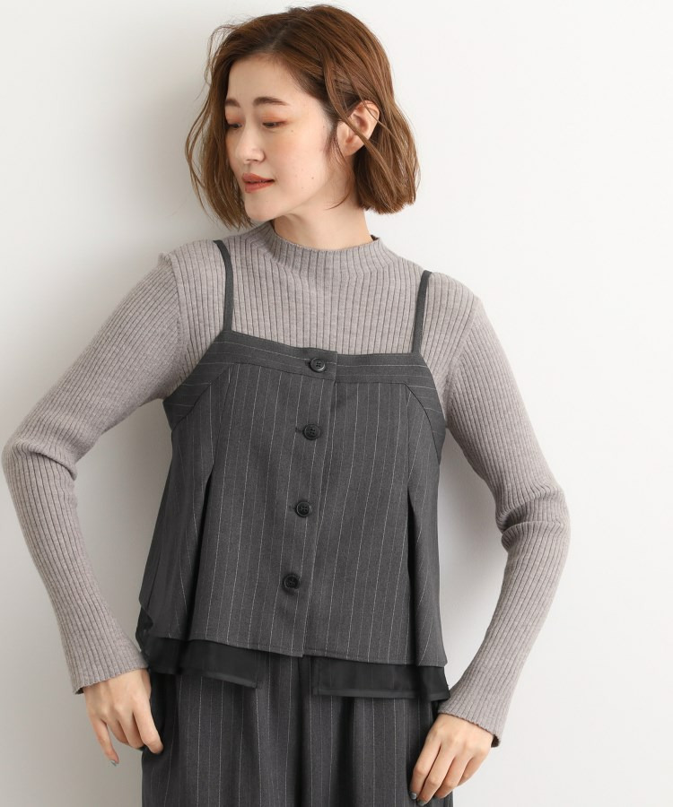 【2点SET/体型カバー】透け感とレイヤードで大人の遊び心を、ビスチェSET UP23