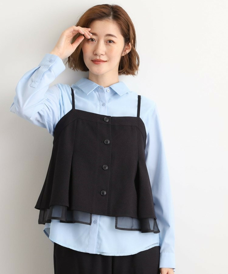 【2点SET/体型カバー】透け感とレイヤードで大人の遊び心を、ビスチェSET UP4