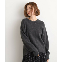 華やぎ冬ニット　ミニスパンコールフェザーニット