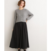 ケーブルニットドッキングワンピース