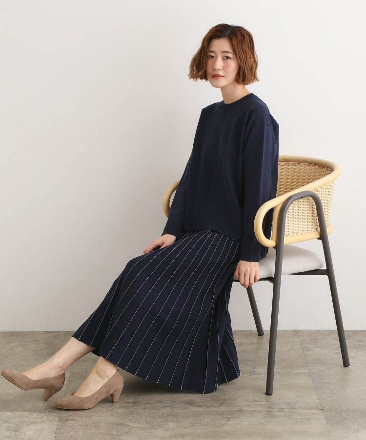 【SETUP可能】冬から春まで心地よく タック編みオーバーサイズニット12