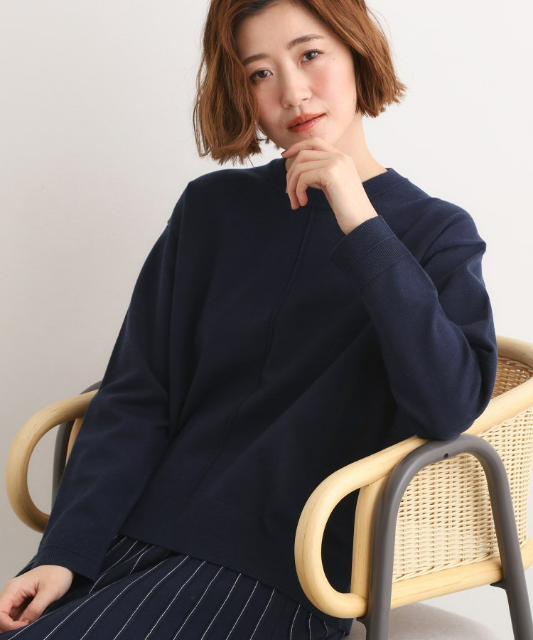 【SETUP可能】冬から春まで心地よく タック編みオーバーサイズニット1