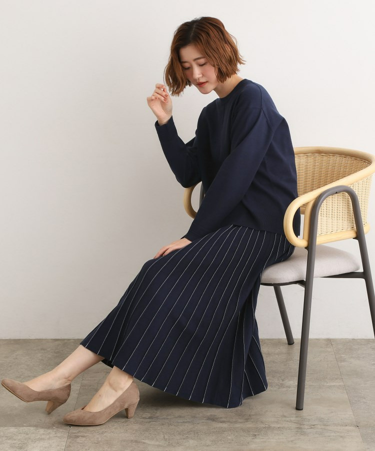 【SETUP可能】冬から春まで軽やかに ラメラインニットプリーツスカート11