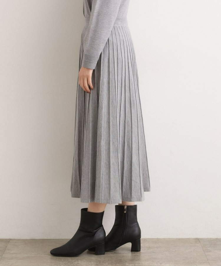 【SETUP可能】冬から春まで軽やかに ラメラインニットプリーツスカート15