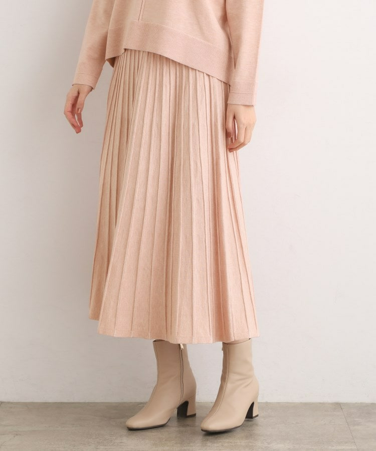 【SETUP可能】冬から春まで軽やかに ラメラインニットプリーツスカート6