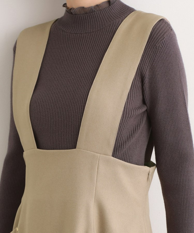 上品さと快適さを両立、美シルエットなハイウエストサス付きスカート17