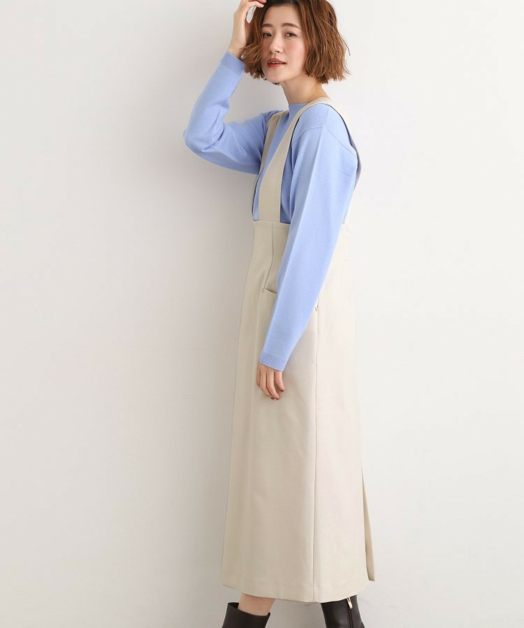 上品さと快適さを両立、美シルエットなハイウエストサス付きスカート2