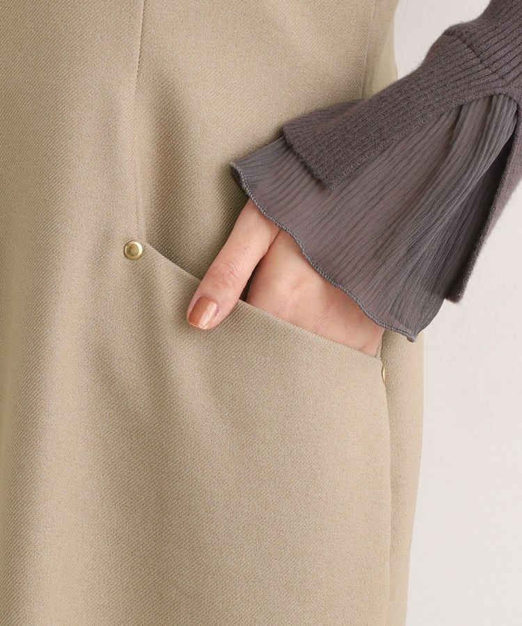 上品さと快適さを両立、美シルエットなハイウエストサス付きスカート20