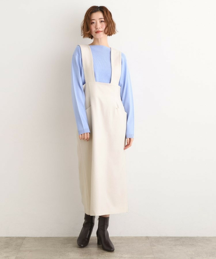 上品さと快適さを両立、美シルエットなハイウエストサス付きスカート3