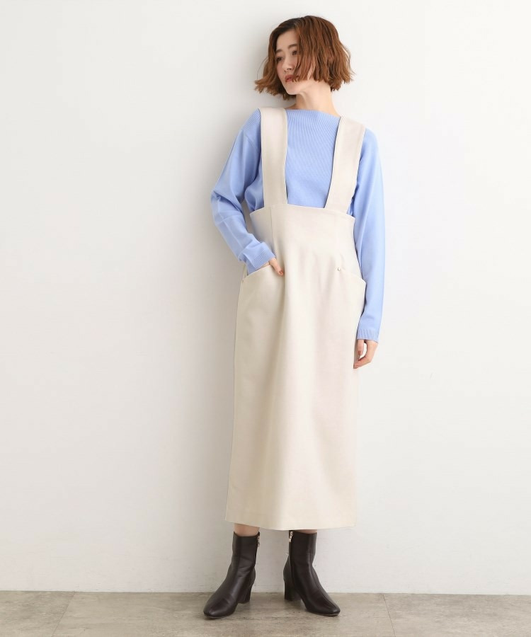 上品さと快適さを両立、美シルエットなハイウエストサス付きスカート4