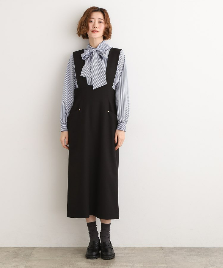 上品さと快適さを両立、美シルエットなハイウエストサス付きスカート8