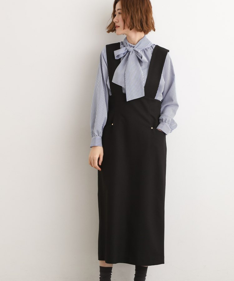 上品さと快適さを両立、美シルエットなハイウエストサス付きスカート1