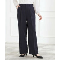 【マシンウォッシュ／防シワ/SS-3L】ストレッチワイドパンツ