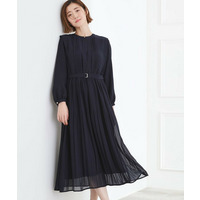 【手洗いOK】シフォンプリーツワンピース