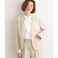 【マシンウォッシュ／防シワ】Wクロスノーカラージャケット