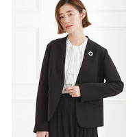 【マシンウォッシュ／防シワ/SS-3L】ストレッチノーカラージャケット