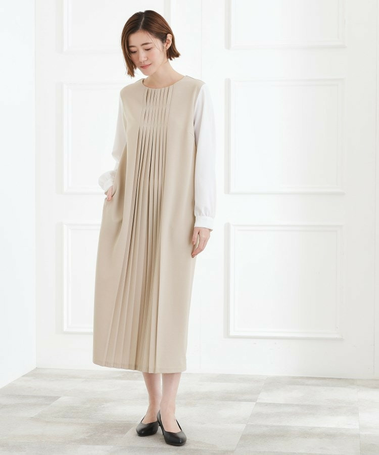 【手洗いOK】フロントプリーツ袖コンシャスワンピース8