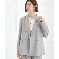 【マシンウォッシュ/防シワ】ダブルテーラードジャケット【着回しカセット】